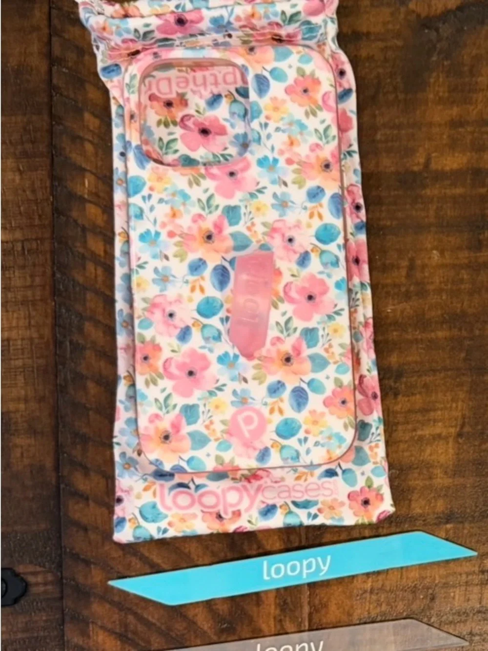 Loopy Case Floral Pink Blue White Phone Strap Case - iPhone 16 pro